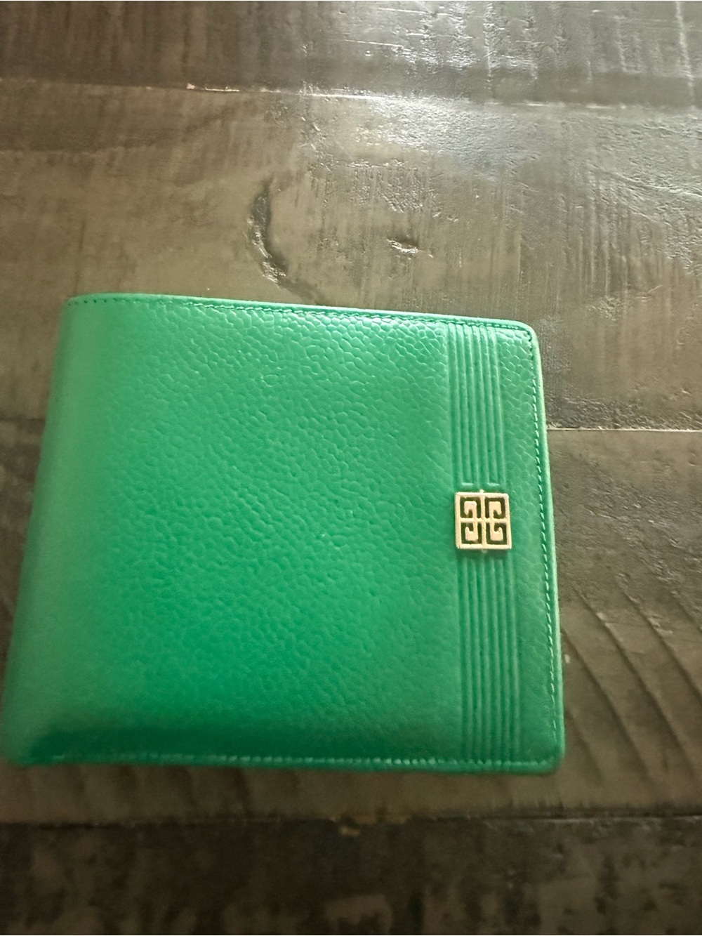 Givenchy Green Leather Wallet with Gold Logo